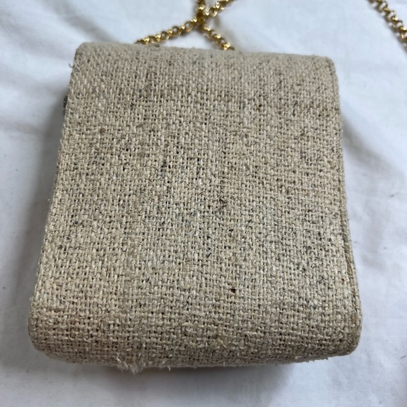 Beautiful Nina Arjani Canvas Buckle Bag Gold Chain A040123 - Picture 2 of 7